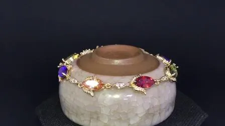 Costume Fashion 18K Gold Plated Imitation Charm Silver Stainless Steel Bangle Bracelet Jewelry for Women