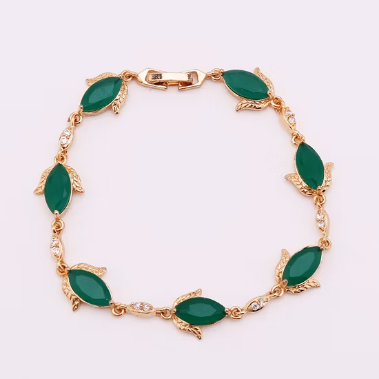 Costume Fashion 18K Gold Plated Imitation Charm Silver Stainless Steel Bangle Bracelet Jewelry for Women